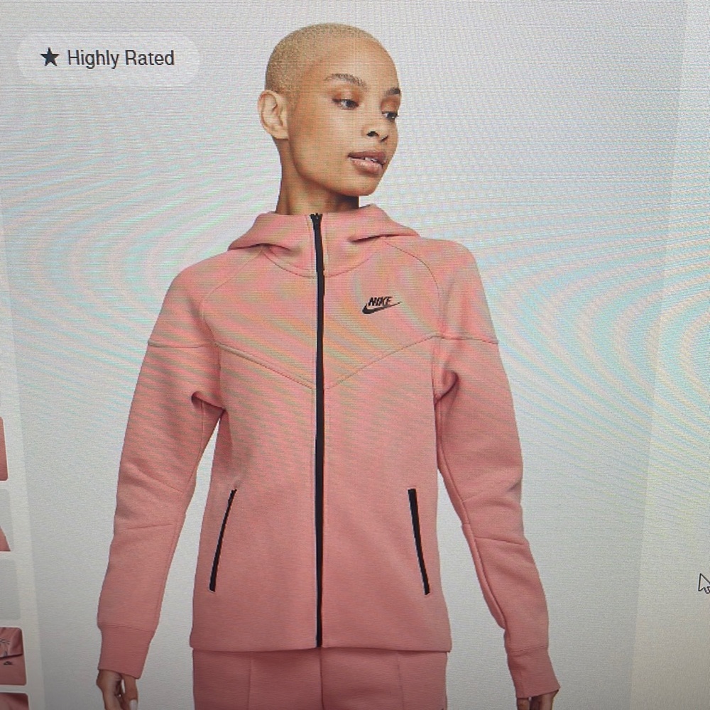 Nike Sportswear Tech Fleece Windrunner Full Zip Hoodie NWOT Small Dusty Pink